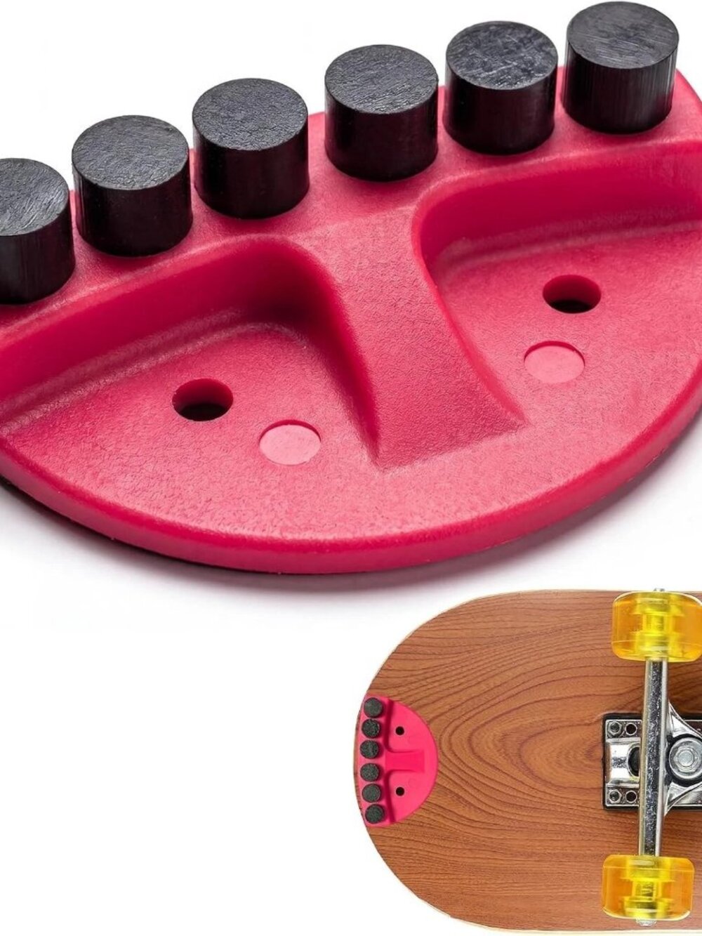 Qryxalith Skateboard Spark Plate - 6 Spark Inserts, Tail Friction Sparks, Red